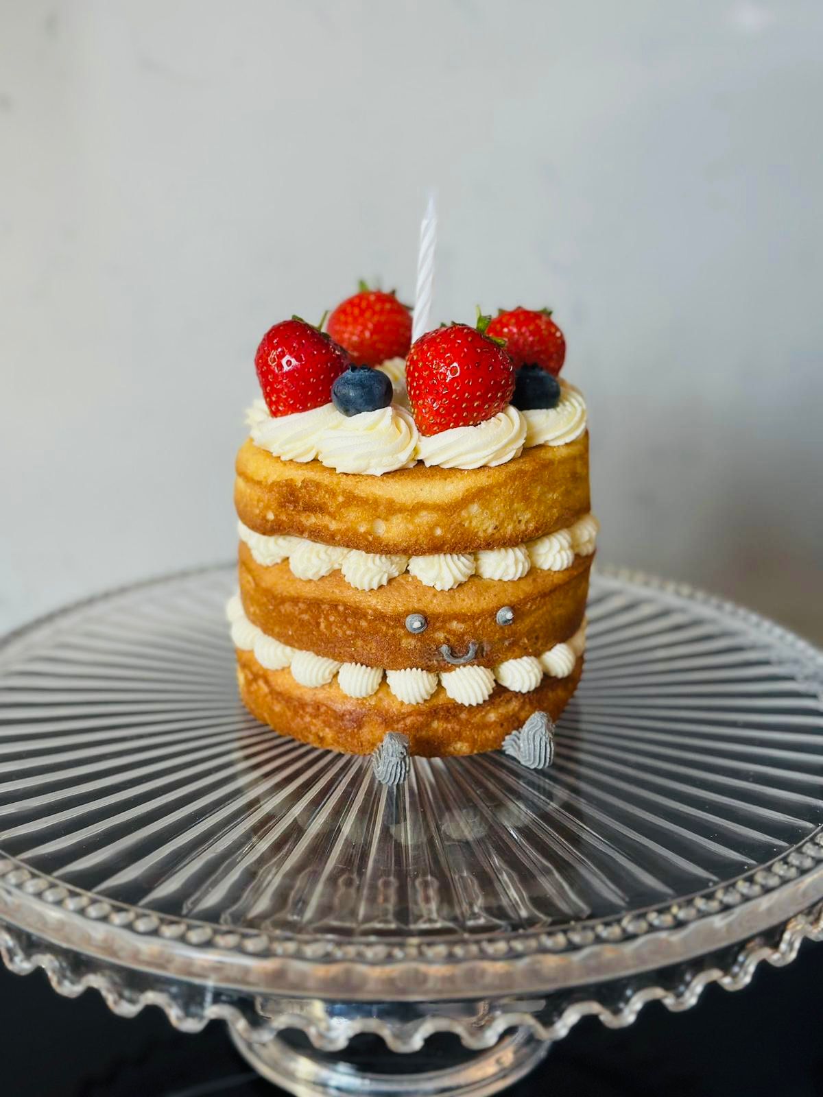 Vegan chocolate cake with fresh berries